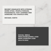 Minimalistischer fettarer Großtext Visitenkarte (Vorne/Hinten)