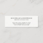 Minimalistischer, fettartiger, kursiver Text Mini Visitenkarte (Rückseite)