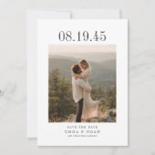 Minimalistischer Fettdatums-Foto-Hochzeit-Save-the Save The Date (Vorderseite)