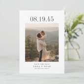 Minimalistischer Fettdatums-Foto-Hochzeit-Save-the Save The Date (Stehend Vorderseite)