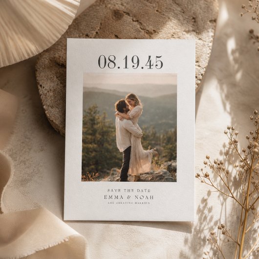 Minimalistischer Fettdatums-Foto-Hochzeit-Save-the Save The Date