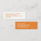 Minimalistischer, fetter Orangentext Mini Visitenkarte (Vorne/Hinten)