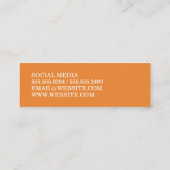 Minimalistischer, fetter Orangentext Mini Visitenkarte (Rückseite)