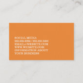 Minimalistischer, fetter Orangentext Visitenkarte (Rückseite)
