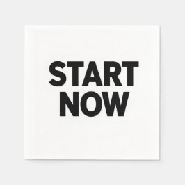 Minimalistischer fetter Text 'jetzt starten' Serviette