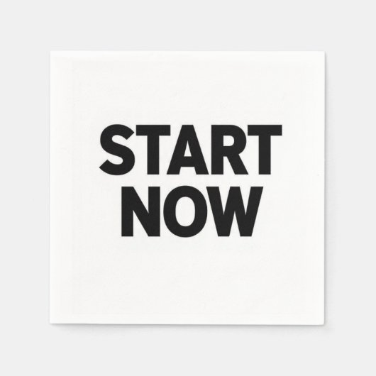 Minimalistischer fetter Text 'jetzt starten' Serviette (Vorderseite)