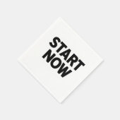 Minimalistischer fetter Text 'jetzt starten' Serviette (Ecke)