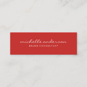 Minimalistischer, fettroter, kursiver Text Mini Visitenkarte (Vorderseite)