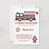 Minimalistischer Feuerwehrmann "Little Hero" Kinde Dankeskarte (Vorderseite)