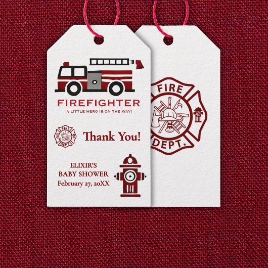 Minimalistischer Feuerwehrmann "Little Hero" Kinde Geschenkanhänger