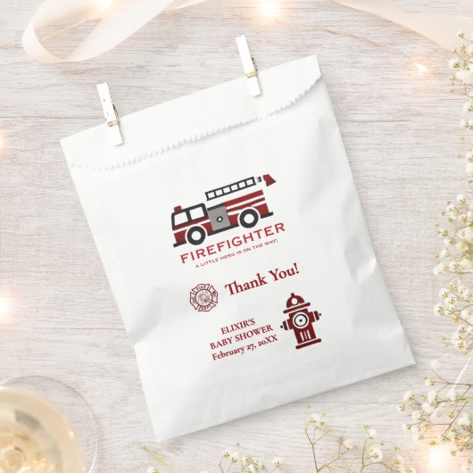 Minimalistischer Feuerwehrmann "Little Hero" Kinde Geschenktütchen (Ausgeschnitten)