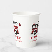 Minimalistischer Feuerwehrmann "Little Hero" Kinde Pappbecher (Rechts)