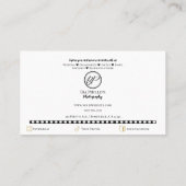 Minimalistischer Filmstreifen Foto Moderne Fotogra Visitenkarte (Rückseite)