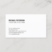 Minimalistischer Firmenname in White Visitenkarte (Rückseite)