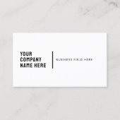 Minimalistischer Firmenname in White Visitenkarte (Vorderseite)