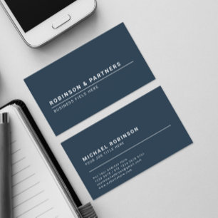 Minimalistischer Firmenname: Rustic Blue Visitenkarte