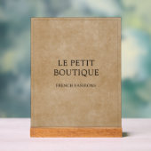 Minimalistischer Firmenname: Rustic Brown Acrylschild (Neutral)