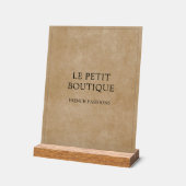 Minimalistischer Firmenname: Rustic Brown Acrylschild (Winkel)