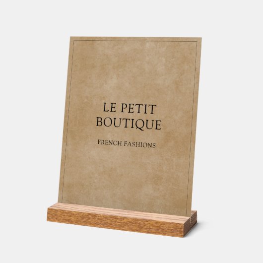 Minimalistischer Firmenname: Rustic Brown Acrylschild (Winkel)