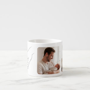 Minimalistischer First Father's Day Zwei-Foto-Bech Espressotasse