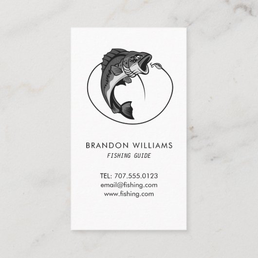 Minimalistischer Fischereiführer Visitenkarte (Rückseite)