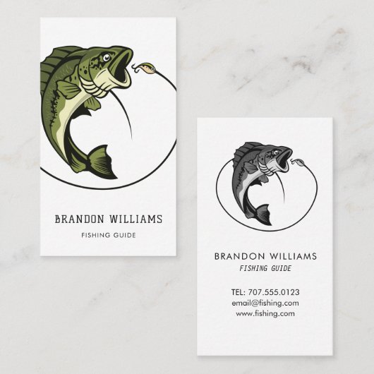 Minimalistischer Fischereiführer Visitenkarte (Vorne/Hinten)