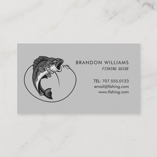 Minimalistischer Fischereiführer Visitenkarte (Rückseite)