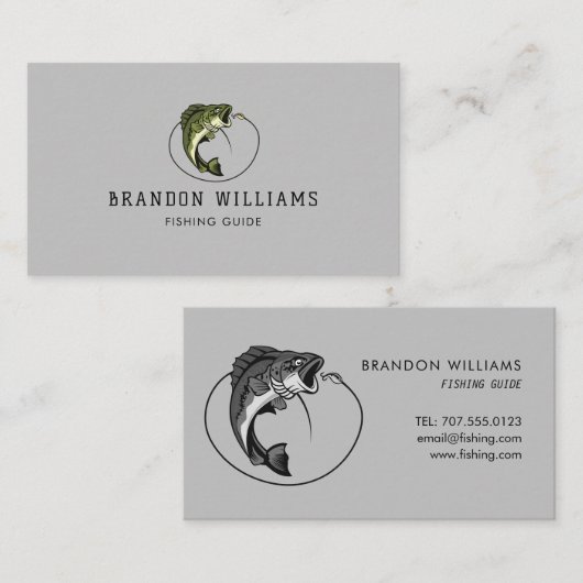 Minimalistischer Fischereiführer Visitenkarte (Vorne/Hinten)