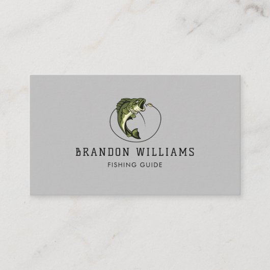 Minimalistischer Fischereiführer Visitenkarte (Vorderseite)