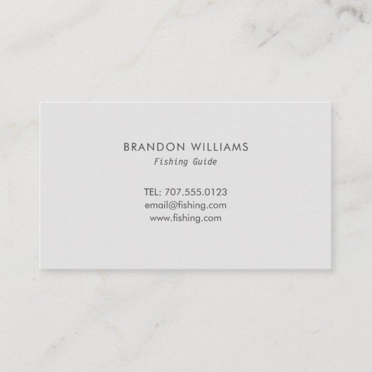 Minimalistischer Fischereiführer Visitenkarte (Rückseite)