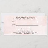 Minimalistischer Flair Blush | Geschenkgutschein (Rückseite)