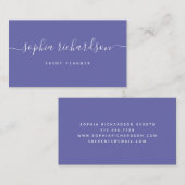 Minimalistischer Flair | Periwinkle Script Visitenkarte (Vorne/Hinten)
