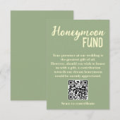 Minimalistischer Flitterwochen-Fonds QR-Code Hochz Begleitkarte (Vorne/Hinten)