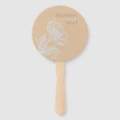 Minimalistischer Floral Wedding Fan Fächer (Rückseite)