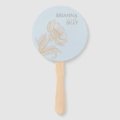 Minimalistischer Floral Wedding Fan Fächer (Vorderseite)