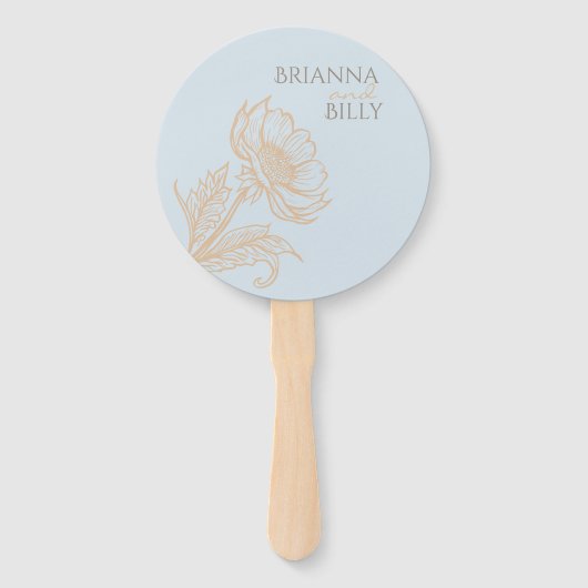 Minimalistischer Floral Wedding Fan Fächer (Vorderseite)