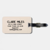 Minimalistischer, floraler Akrylltikstreifen Gepäckanhänger (Rückseite horizontal)