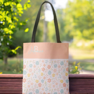 Minimalistischer floraler Boho personalisierter Mo Tasche