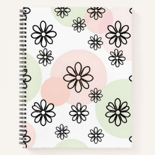 Minimalistischer floraler Hintergrund mit geometri Notizblock