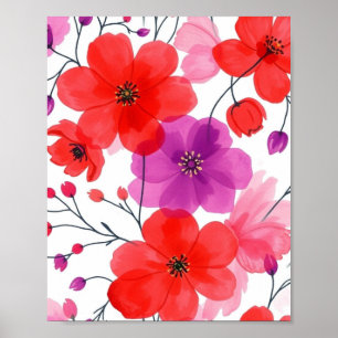 Minimalistischer floraler Linienkunst-Wandposter Poster