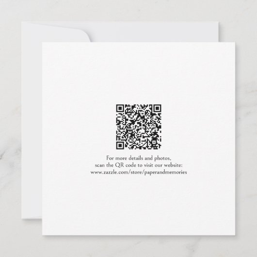 Minimalistischer floraler Save the Date QR-Code Ho Einladung (Rückseite)