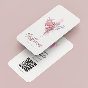 Minimalistischer floristischer QR-Code Visitenkarte