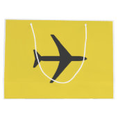 Minimalistischer Flugzeug-Flugverkehr Große Geschenktüte (Rückseite)