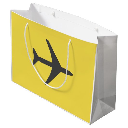 Minimalistischer Flugzeug-Flugverkehr Große Geschenktüte (Rückseite Schrägansicht)