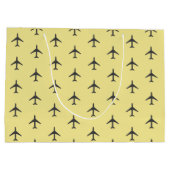 Minimalistischer Flugzeug-Flugverkehr Große Geschenktüte (Rückseite)