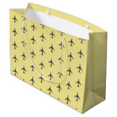 Minimalistischer Flugzeug-Flugverkehr Große Geschenktüte (Rückseite Schrägansicht)