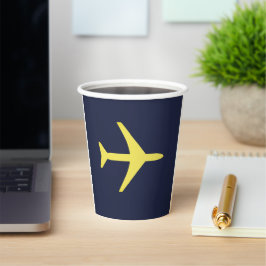 Minimalistischer Flugzeug-Flugverkehr Pappbecher