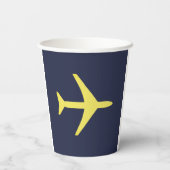 Minimalistischer Flugzeug-Flugverkehr Pappbecher (Rückseite)