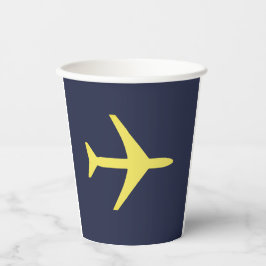 Minimalistischer Flugzeug-Flugverkehr Pappbecher