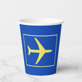 Minimalistischer Flugzeug-Flugverkehr Pappbecher